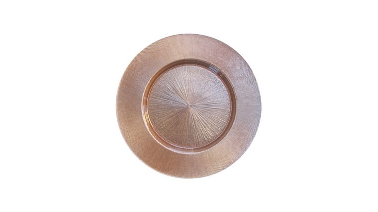 Glass Charger Plate – Rose Gold | Rental