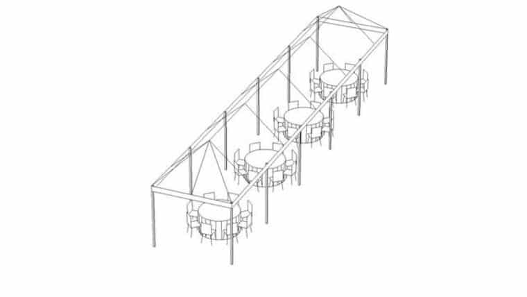 10′ x 45′ Frame Tent – White | Rental 10′ x 45′ Frame Tent – White | Rental
