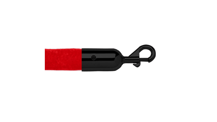 12′ Red Velour Stanchion Rope With Black Snap Clasp | Rental 12′ Red Velour Stanchion Rope With Black Snap Clasp | Rental