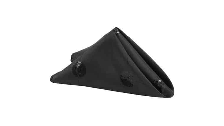 Sequins Taffeta Napkin 20″x20″ – Black | Rental Sequins Taffeta Napkin 20″x20″ – Black | Rental