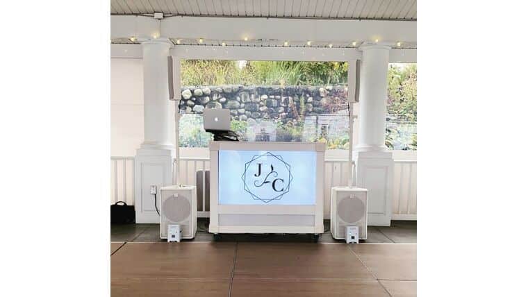 White LED TV Screen Rolling DJ Booth | Rental White LED TV Screen Rolling DJ Booth | Rental