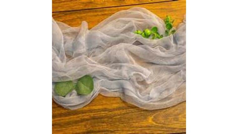 Cheesecloth Table Runner – Dusty Blue | Rental