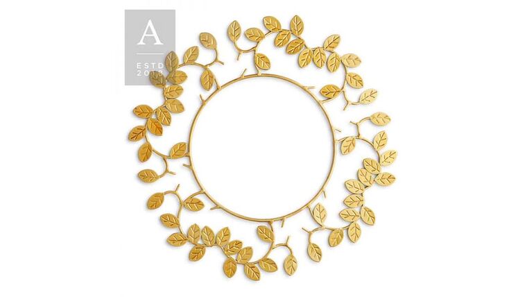 Wire Laurel Leaf Charger Mat – Gold | Rental