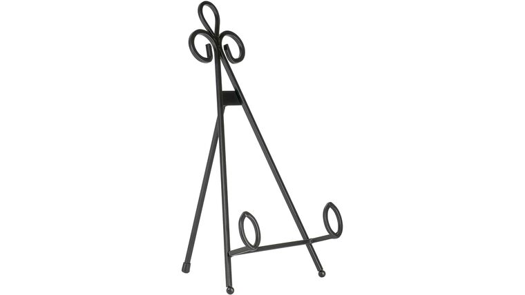 Metal Easel, Decorative Plate Holder, Book Display Stand, Black, Large, 14-inch | Rental