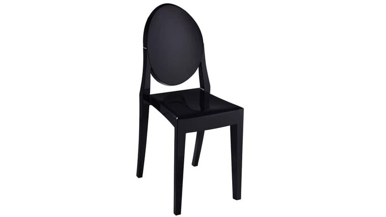 Ghost Acrylic Arm-less Chair – Black | Rental