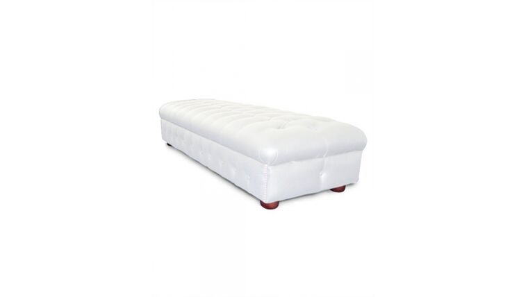 Chesterfield Bench Seat – White | Rental