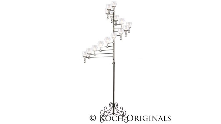 15-Light Spiral Candelabra – Onyx Bronze | Rental