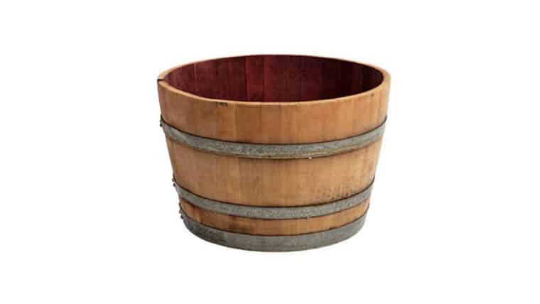 Half Wine Oak Wood Barrel Pot/Planter – 27.5″ | Rental Half Wine Oak Wood Barrel Pot/Planter – 27.5″ | Rental