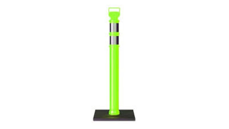 45″ Neon Green Delineator Post w/o Base With Reflective Lines | Rental