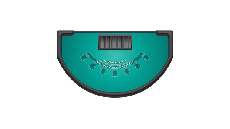 Blackjack – 6′ Blackjack Casino Game Table Kit – Teal | Rental