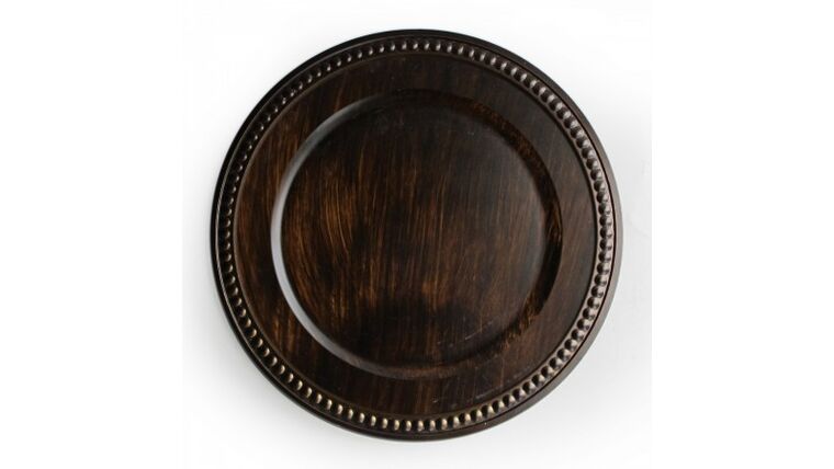 Beaded Acrylic Charger Plate – Chocolate Brown | Rental