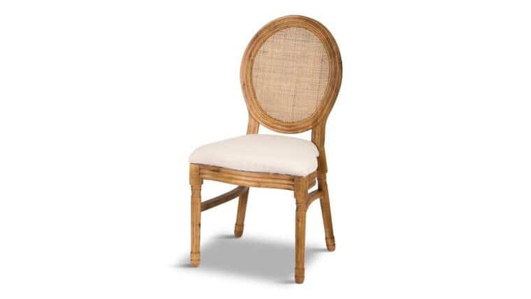 Chloe Chair – w/Rattan Back – Natural | Rental Chloe Chair – w/Rattan Back – Natural | Rental