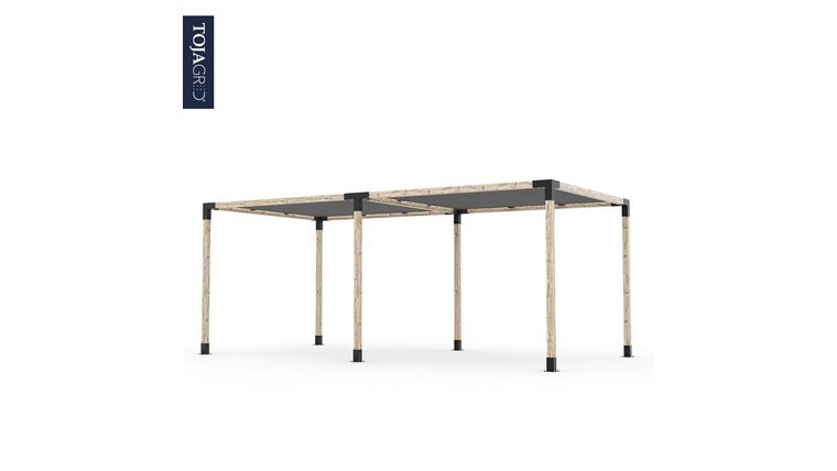 Package – 10′ x 20′ Munro Double Pergola Kit With 2 Shade Sails For 4×4 Wood Posts Package | Rental