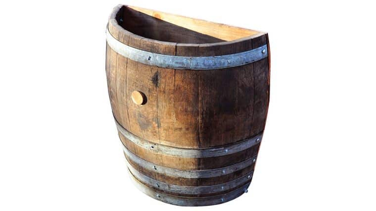 Wine Barrel Half Trash Can | Rental Wine Barrel Half Trash Can | Rental