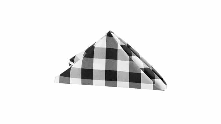 Polyester | Gingham Checkered Polyester Napkin 20″x20″ – Black & White | Rental Polyester | Gingham Checkered Polyester Napkin 20″x20″ – Black & White | Rental