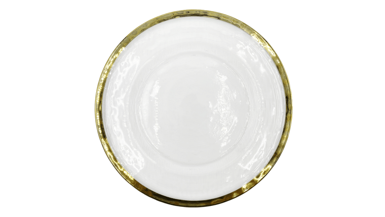 Gold Halo Glass Charger Plate | Rental