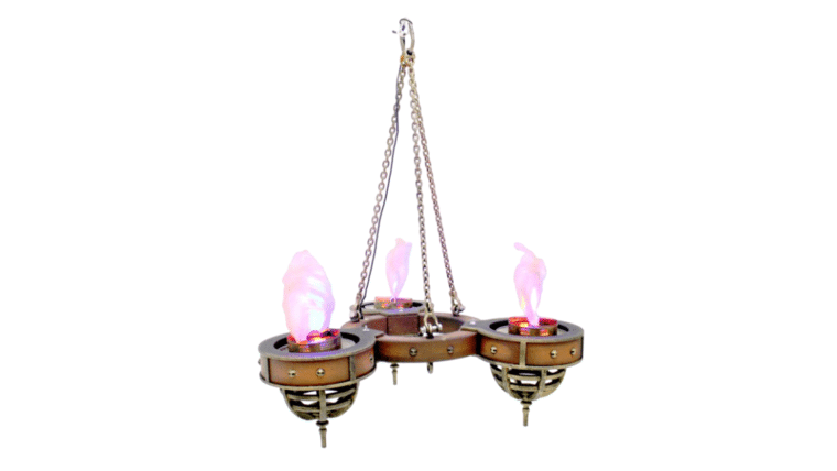 Flame Light Chandelier – One Tier (3 Lights) Prop | Rental Flame Light Chandelier – One Tier (3 Lights) Prop | Rental