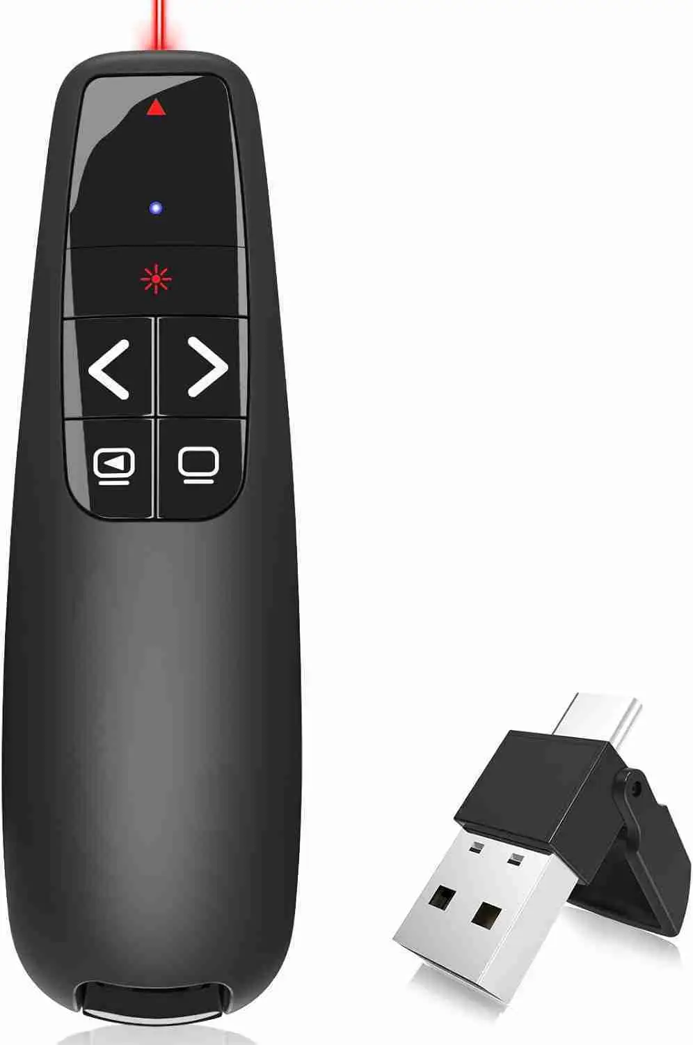 Wireless Presentation Clicker PowerPoint Presenter Remote : USB Type C Clicker with Red Laser Pointer Long Range PPT Control -Power Point Google Slide Advancer for Mac Laptop PC Computer Keynote : Office Products | Rental Wireless Presentation Clicker PowerPoint Presenter Remote : USB Type C Clicker with Red Laser Pointer Long Range PPT Control -Power Point Google Slide Advancer for Mac Laptop PC Computer Keynote : Office Products | Rental