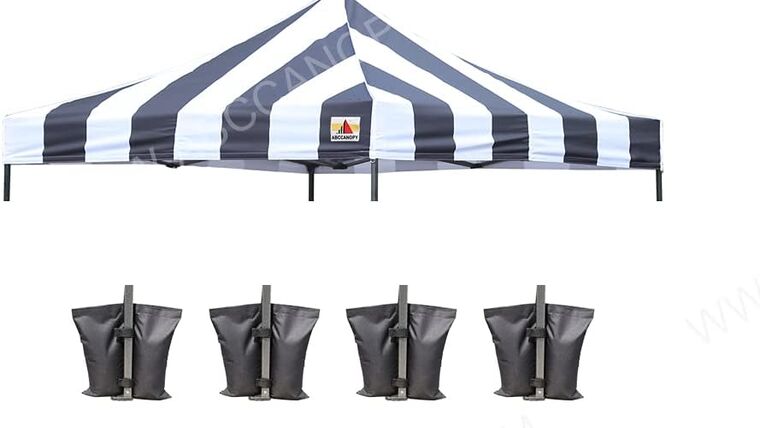 10′ x 10′ Commercial Pop Up Tent – Black Stripe | Rental
