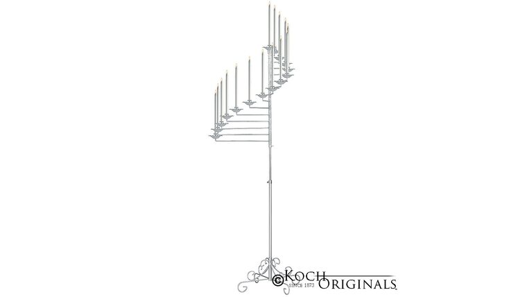 15-Light Spiral Candelabra – Frosted Silver | Rental