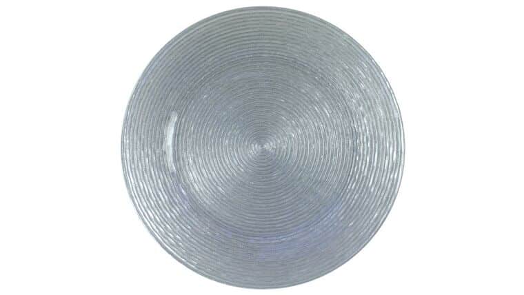 Glass Charger Plate – Silver Glitter | Rental