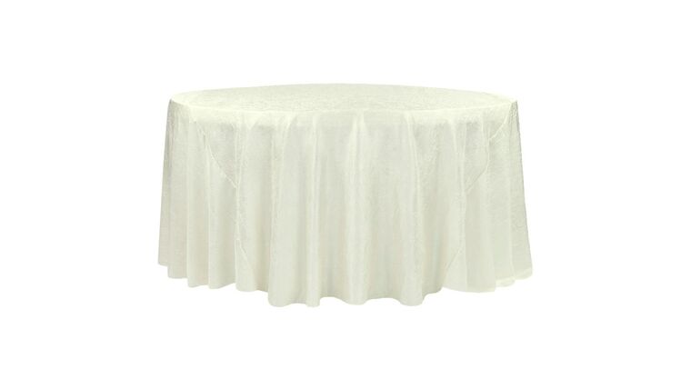 Crushed Taffeta 132" Round Tablecloth - Ivory | Rental
