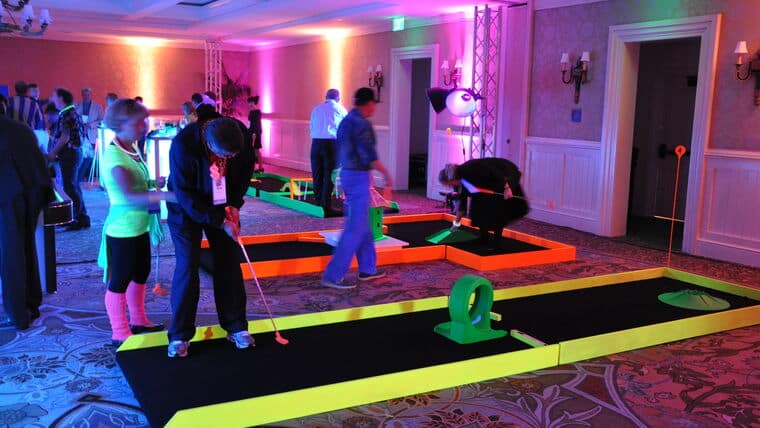 9 Hole Neon Mini Golf Game Package | Rental