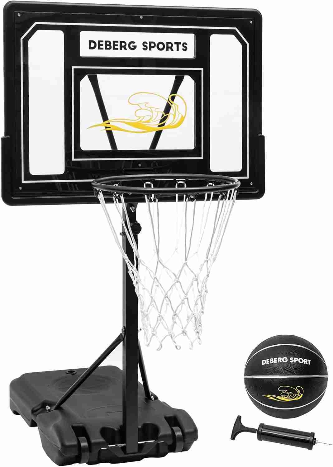 DEBERG Swimming Pool Basketball Hoop Set Height-Adjustable Portable Pool Basketball Hoop Poolside with Shatterproof Backboard and Stainless Steel Rim/Bracket, Includes a Ball and Air Pump : Toys & Games | Rental
