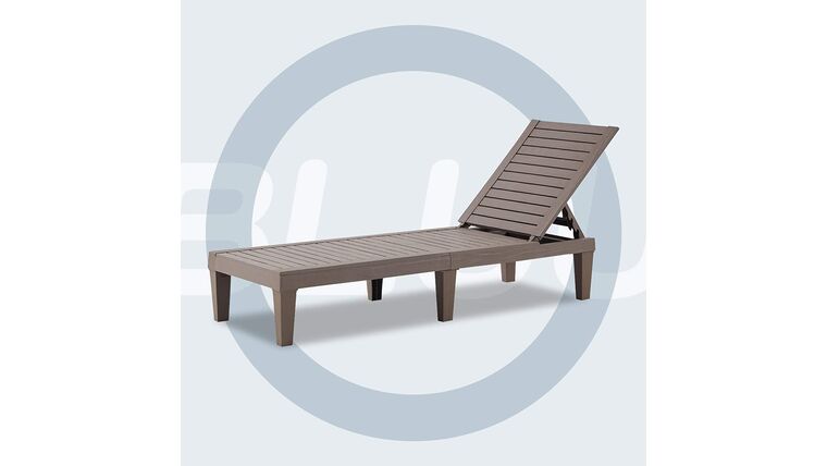 BLUU Chaise Lounge Chairs for Outdoor Patio Use | Adjustable with 5 Positions | Wood Texture Design | Waterproof | Rental