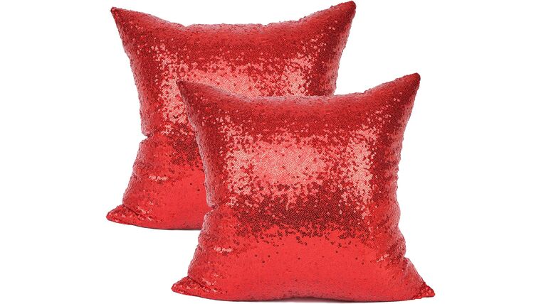 Sequin & Satin Pillow 18″ x 18″ – Red | Rental Sequin & Satin Pillow 18″ x 18″ – Red | Rental