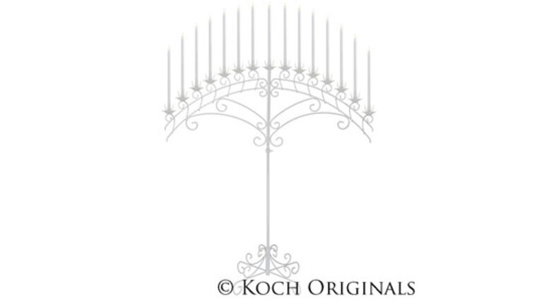 15-Light Fan Floor Candelabra – White | Rental