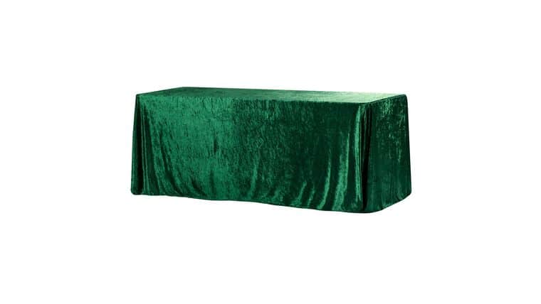 Velvet 90″x132″ Rectangular Tablecloth – Emerald Green | Rental