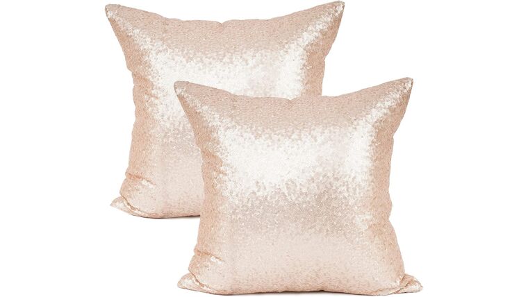 Sequin & Satin Pillow 18″ x 18″ – Rose Gold | Rental