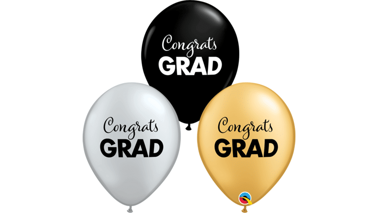 11″ Black Congrats Grad Balloon | Rental