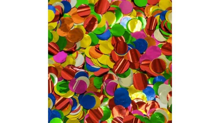 1″ Multicolor Metallic Circles | Purchase | Rental