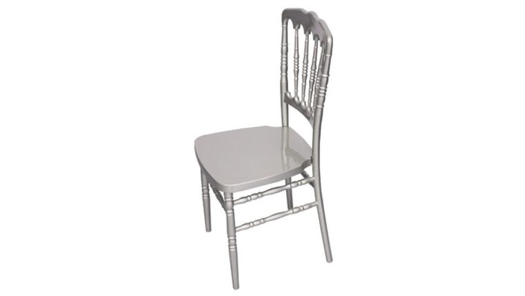 Napoleon Resin Chair- Silver | Rental