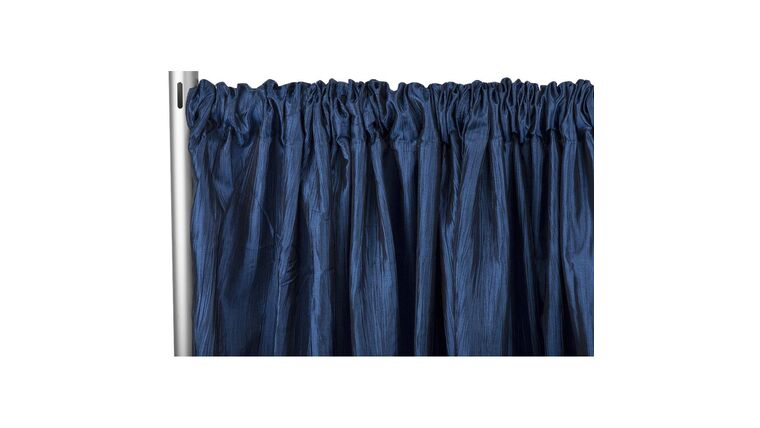 Accordion Crinkle Taffeta 8ft H x 54″ W Drape/Backdrop Panel – Navy Blue | Rental