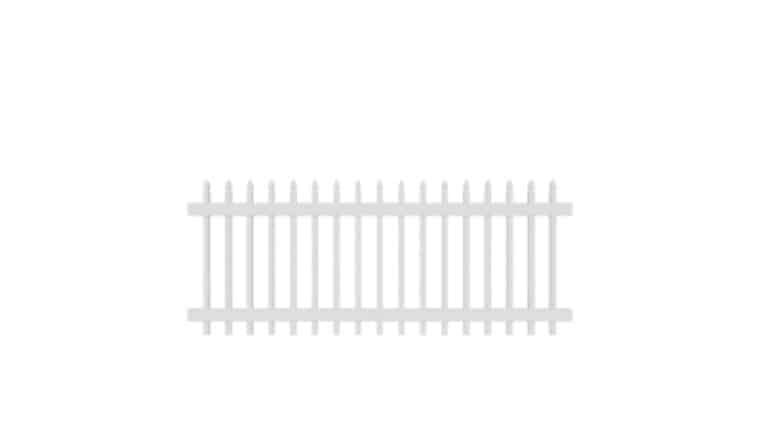 3.81′ x 2.83′ White Gothic Picket Vinyl Fence Panel | Rental