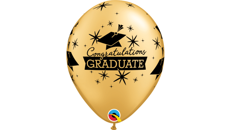 11″ Gold Congrats Grad Balloon | Rental