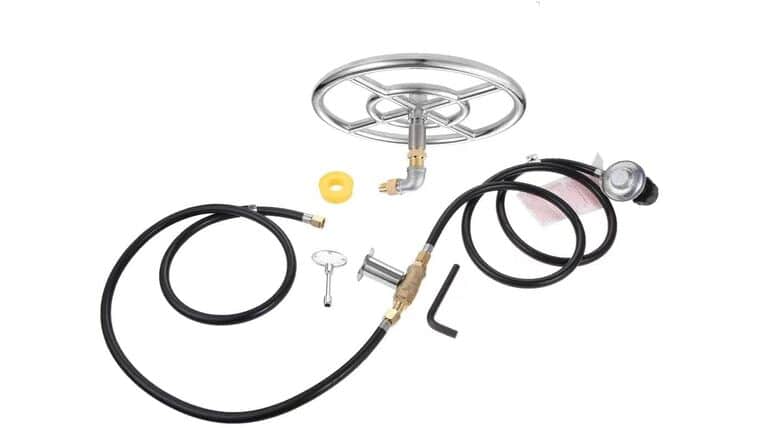 LP Propane Gas Fire Pit Stainless Steel Propane Fire Ring Burner Valve Installation Kit, Replacement for Fire Pit with 1/2″ Key Control Valve for Propane Gas Fire Pit 90000 BTU | Rental