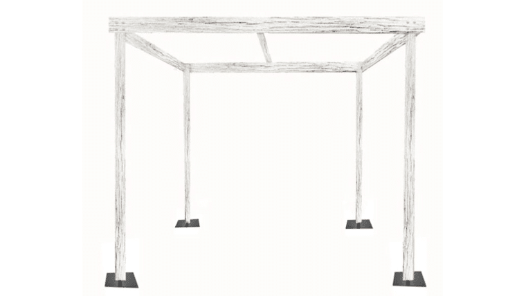 Cabana – 15′ x 15′ x 8’h White Rustic Wood Cabana | Rental