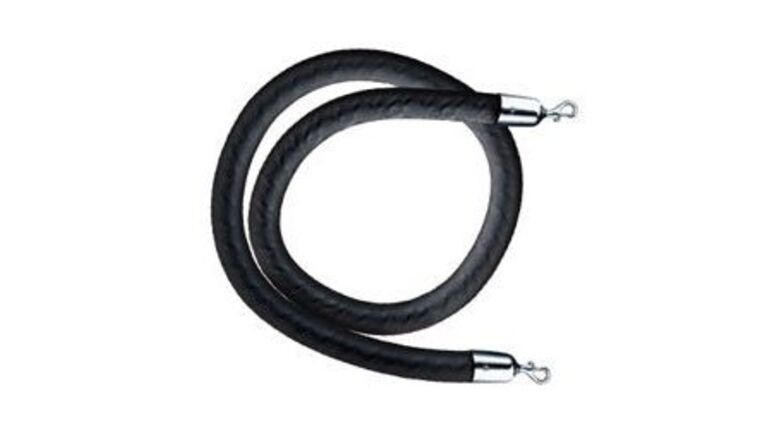 6′ x 2″ Black Velour Stanchion Rope w/Chrome Ends | Rental 6′ x 2″ Black Velour Stanchion Rope w/Chrome Ends | Rental