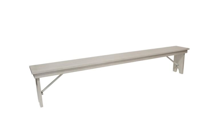 8′ White Tuscan Bench | Rental