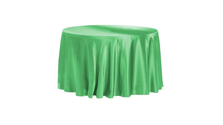 Satin 120″ Round Tablecloth – Kelly Green | Rental
