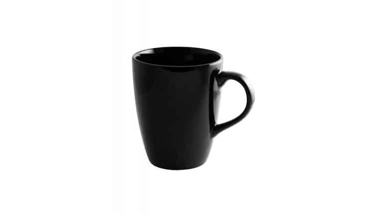 Coffee Mug – BLACK RIM TALL BARREL MUG 12 OZ. | Rental