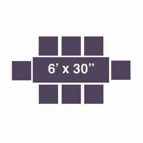 Banquet Table | Plastic | Rectangle | 6′ x 30″ | Grey | Rental