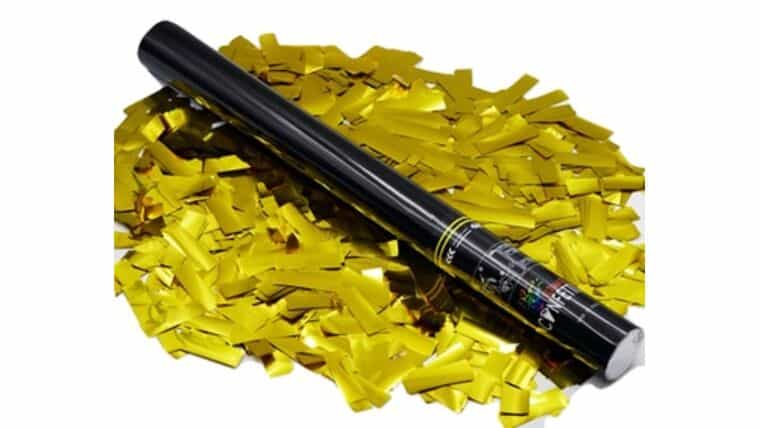 22″ Gold Metallic Confetti Single Use Cannon Kit | Rental 22″ Gold Metallic Confetti Single Use Cannon Kit | Rental