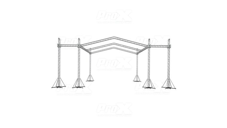 12D Stage Roofing System 40’W x 40’L x 23’H & Speaker Wings – Incl 6 Chain Hoist | Rental