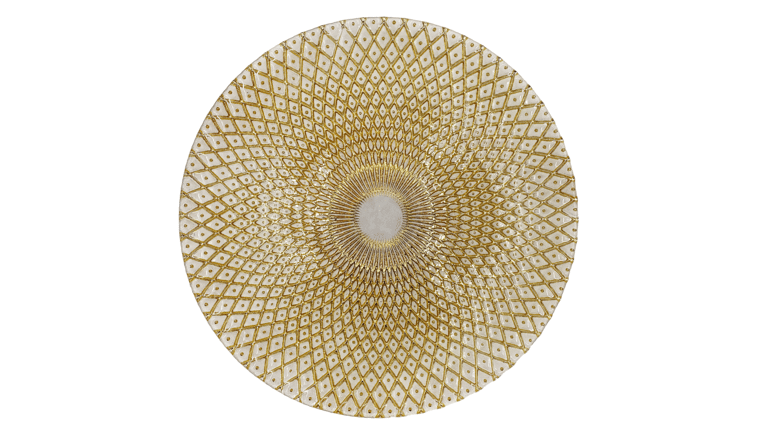 Mandala Glass Charger Plate – Gold | Rental