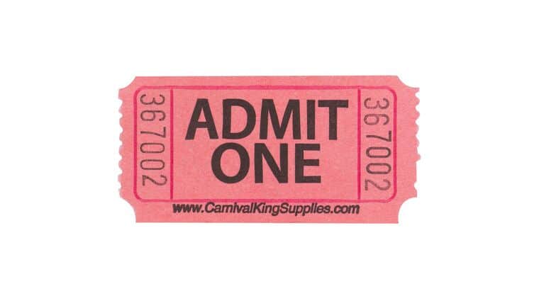 Pink “Admit One” Stock Roll Tickets (Single Roll – 2,000 Tickets) | Rental